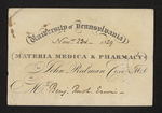 University of Pennsylvania Materia Medica & Pharmacy by John Redman Coxe MD For Mr. Benj. Rush Erwin by John Redman Coxe, MD and Benjamin Rush Erwin