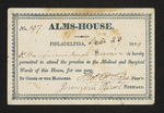 Alms-House Ticket by Thomas P. Cope, Jeremiah Peirsol, and Benjamin Rush Erwin