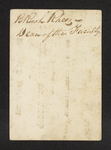 Medical Department of Jefferson College, Philadelphia. Ticket of Matriculation. For Mr. Atkinson Pelham (verso) by Atkinson Pelham