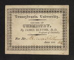 Transylvania University. Course of Chemistry. By James Blythe, D.D. For Mr. Atkinson Pelham by James Blythe, DD and Atkinson Pelham