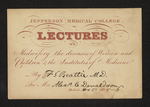 Jefferson Medical College Lectures on Midwifery the diseases of Women and Children & the Institutes of Medicine By F.S. Beattie M.D. For Mr. Alex. C. Donaldson by F. S. Beattie, MD and Alexander C. Donaldson