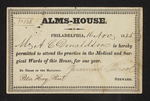 Alms-House Ticket by Jeremiah Peirsol, Peter Hay, and Alexander C. Donaldson
