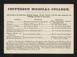 Jefferson Medical College Lecture Schedule by Samuel C. Foster