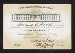 Philadelphia Hospital Blockley. Samuel C. Foster is hereby permitted to attend the Practice of this Hospital For One Year. Philadelphia. November 1st 1836 By Order of the Board of Guardians by George W. Jones and Samuel C. Foster