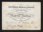Jefferson Medical College of Philadelphia. Lectures on Materia Medica and General Therapeutics. By Robert M. Huston, M.D. For Mr. John Keys. Nov. 1850 by Robert M. Huston, MD and John Keys