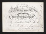 Jefferson Medical College of Philadelphia. Lectures on Chemistry By Franklin Bache M.D. For Mr. Henry Eastman. Nov. 13th 1846. by Franklin Bache, MD and Henry Eastman
