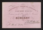 Jefferson Medical College Course 1851+52 Lectures on the Principles & Practice of Surgery By Tho.s D. Mutter For Mr. M.L. Fox by Thomas Dent Mutter, MD and Michael Leonard Fox