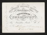 Jefferson Medical College of Philadelphia. Lectures on Chemistry By Franklin Bache M.D. For Mr. George P. Lineaweaver. Oct. 28th 1851 by Franklin Bache, MD and George P. Lineaweaver