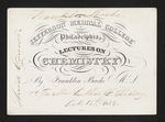 Jefferson Medical College of Philadelphia. Lectures on Chemistry By Franklin Bache M.D. For Mr. Luther F. Halsey. Oct. 15th 1853 by Franklin Bache, MD and Luther F. Halsey