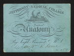 Jefferson Medical College Practical Anatomy By Joseph Pancoast, M.D. Admit Mr. Wm. R. Howe Nov. 1854 by Joseph Pancoast, MD and William R. Howe