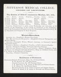 Jefferson Medical College Order of Lectures by Robley Dunglison, MD and Eugene B. Harrison