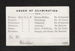Jefferson Medical College Order of Examination by Eugene B. Harrison
