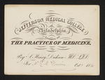 Jefferson Medical College of Philadelphia. Lectures on the Practice of Medicine, By S. Henry Dickson MD. LLD. For Mr. R.M. Girvin. Oct.r 1860 by Samuel Henry Dickson, MD, LLD and Robert M. Girvin