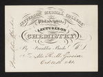 Jefferson Medical College of Philadelphia. Lectures on Chemistry By Franklin Bache M.D. For Mr. R.M. Girvin. Oct. 12th 1861 by Franklin Bache, MD and Robert M. Girvin