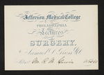 Jefferson Medical College of Philadelphia. Lectures on Surgery. By Samuel D. Gross M.D. Admit Mr. R.M. Girvin 1860-61 by Samuel D. Gross, MD and Robert M. Girvin
