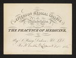 Jefferson Medical College of Philadelphia. Lectures on the Practice of Medicine, By S. Henry Dickson, MD. LLD. For Mr Franklin B. Lippincott. Oct.r 1862 by Samuel Henry Dickson, MD, LLD and Franklin B. Lippincott
