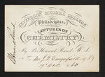 Jefferson Medical College of Philadelphia. Lectures on Chemistry By B. Howard Rand M.D. For Mr. J.F. Dangerfield of KY 19th Oct. 1864 by Benjamin Howard Rand, MD and Joseph F. Dangerfield
