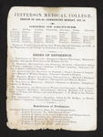 Jefferson Medical College Order of Lectures by Robley Dunglison, MD and Joseph F. Dangerfield