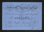 Jefferson Medical College of Philadelphia. General, Descriptive, and Surgical Anatomy, By Joseph Pancoast, M.D. Admit Mr. N.M. Wilson Nov. 1865 by Joseph Pancoast, MD and N. M. Wilson