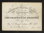 Jefferson Medical College of Philadelphia. Lectures on the Practice of Medicine, By S. Henry Dickson MD. LLD. For Mr. N.M. Wilson Oct.r 1865 by Samuel Henry Dickson, MD, LLD and N. M. Wilson